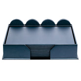 12 Seat Navy Blue Leather Conference Room Accessory Set
